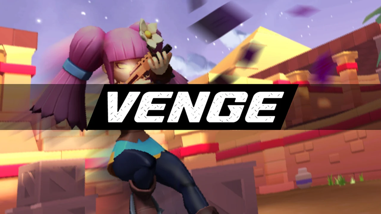 Venge.io hero FPS showing character abilities and objective point capture