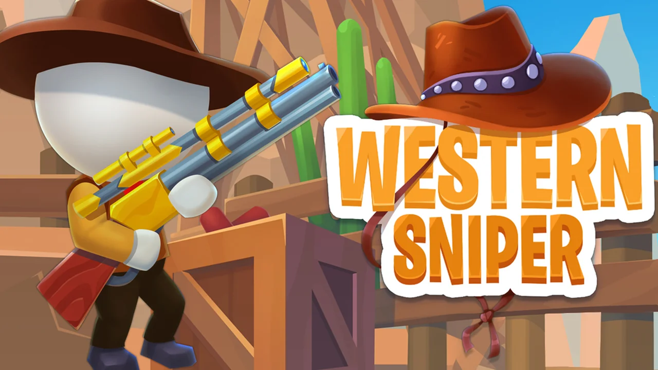 Western Sniper frontier marksman game taking aim at wanted targets from saloon roof