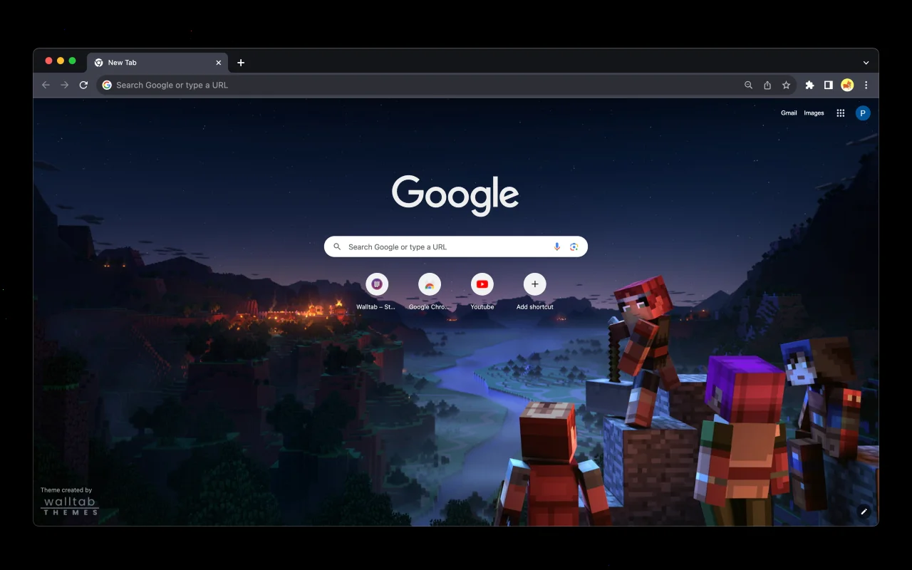 Minecraft Dungeons Chrome Theme