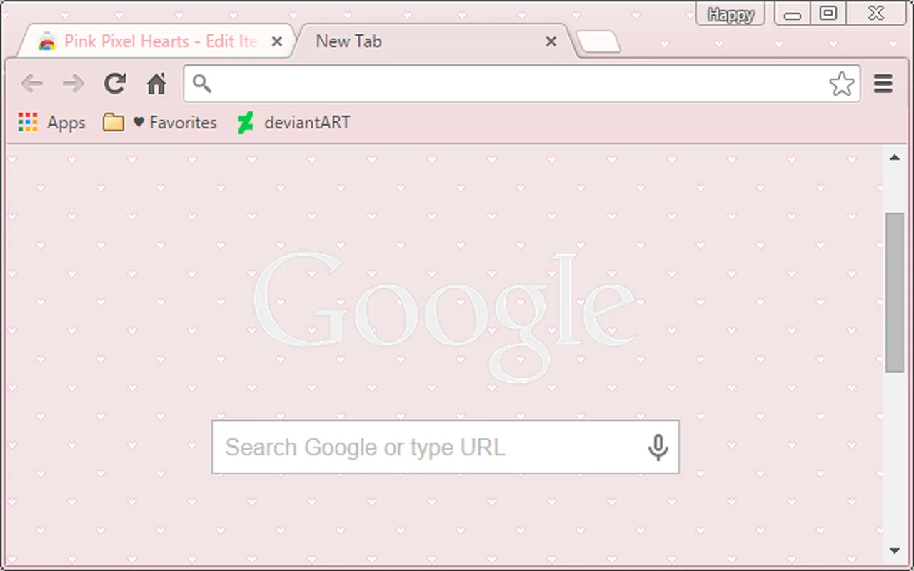 Pink Pixel Hearts Chrome Theme