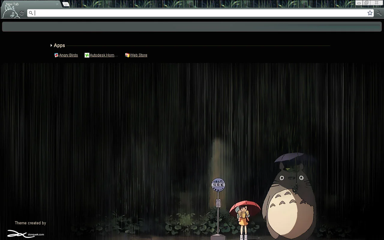 Totoro Rainy Day Chrome Theme
