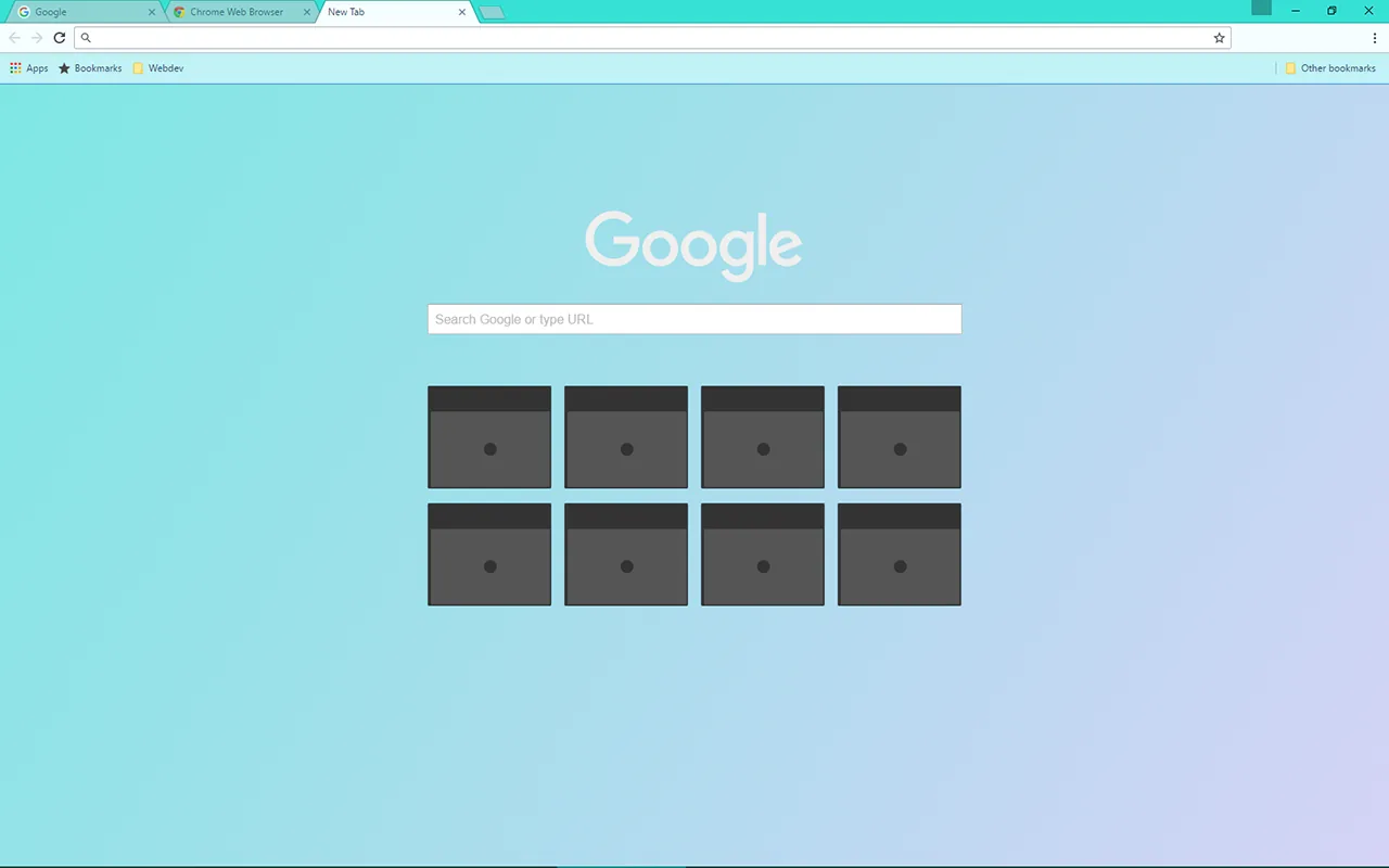 Sooth Gradient Chrome theme with a turquoise to lavender gradient