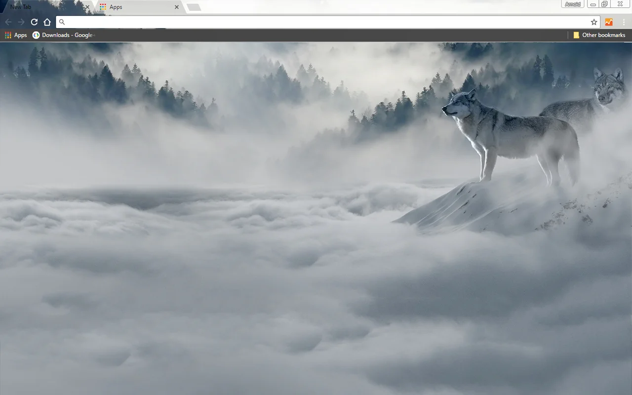 Wolf (Misty Mountains) Chrome Theme Wolf (Misty Mountains) Chrome Theme