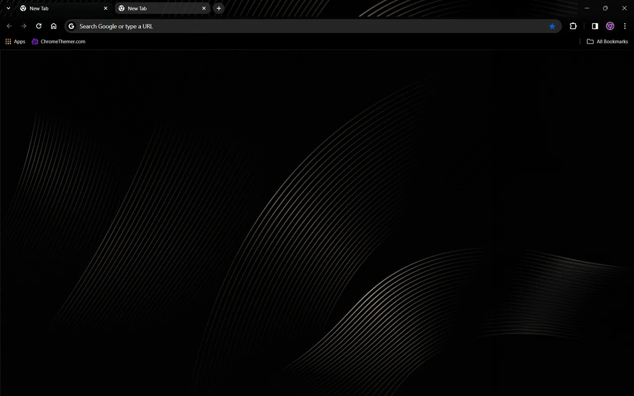 Dark Harmony Chrome theme with thin gray waves on black