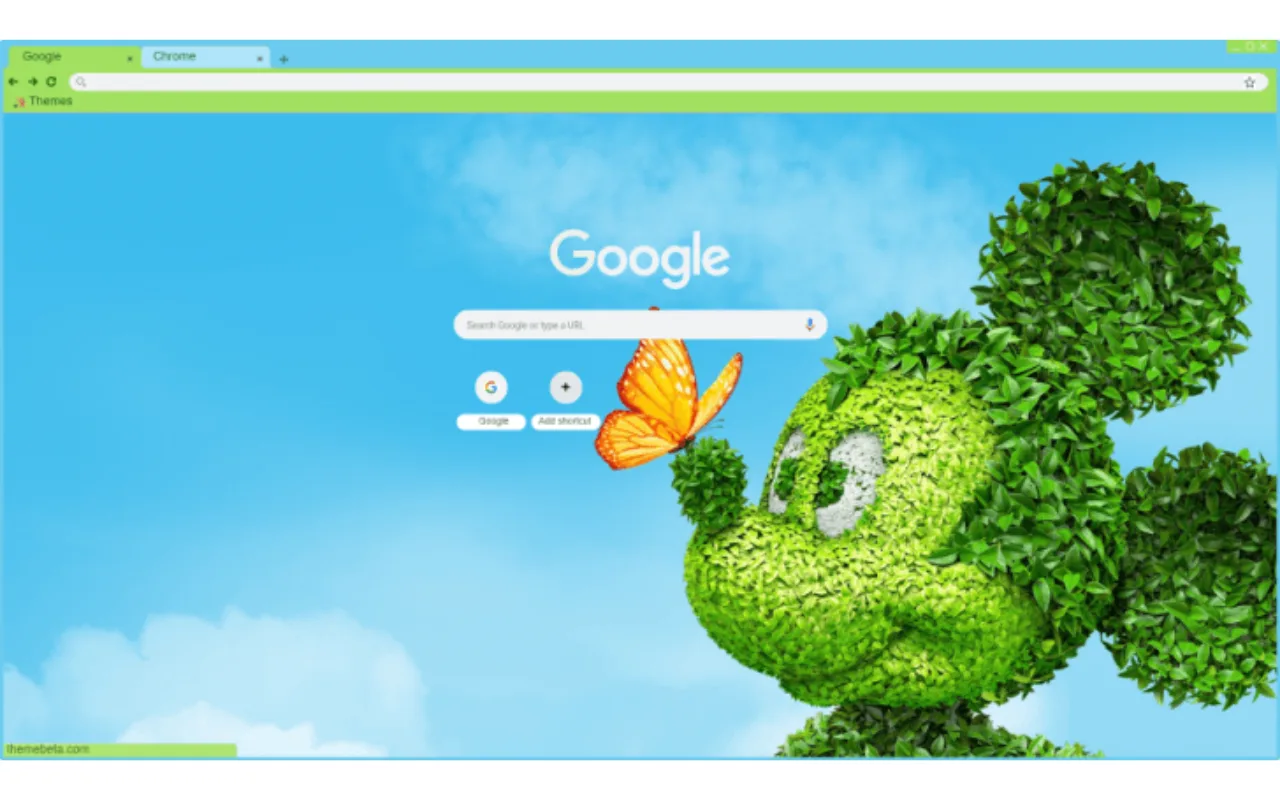 Mickey Topiary Chrome Theme