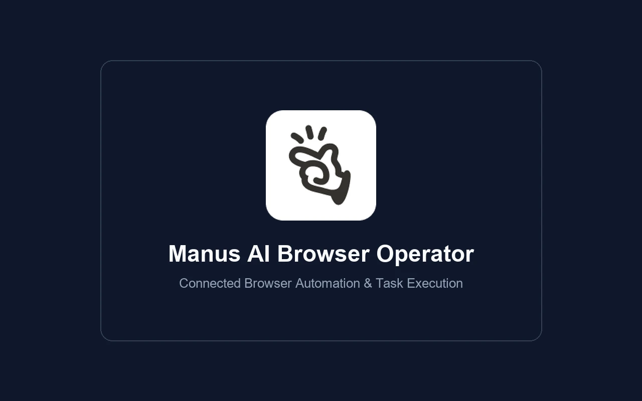 Manus AI Browser Operator connector card for authenticated browser automation