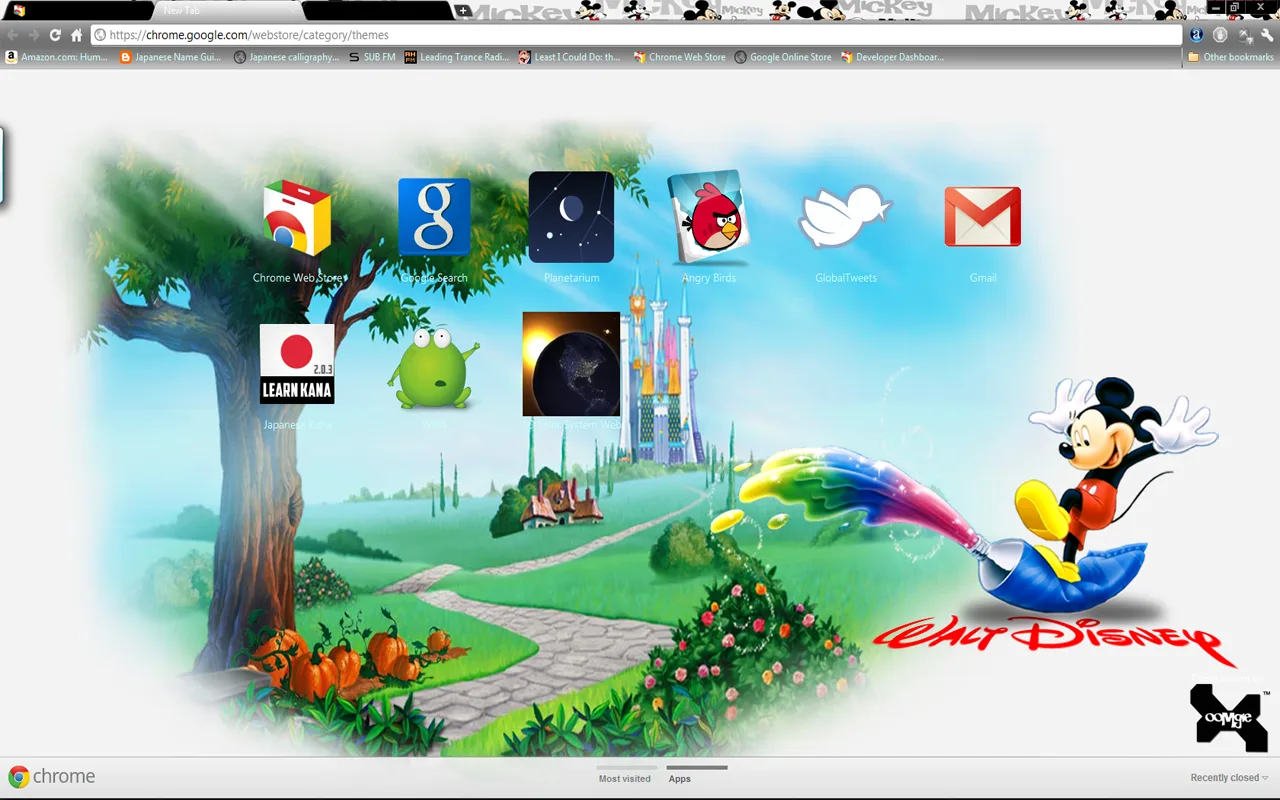 Mickey Mouse The Painter Chrome Theme