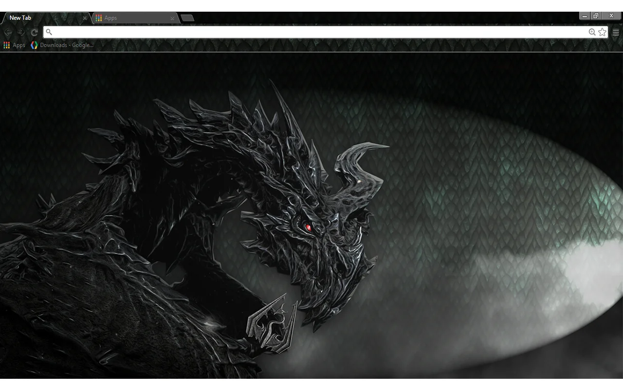 Skyrim Alduin Chrome Theme