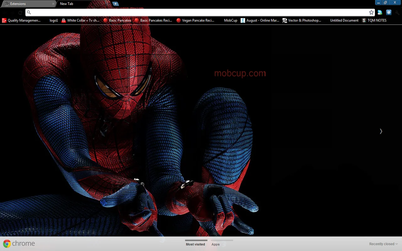Spider man(Marvel) Chrome Theme Spider man(Marvel) Chrome Theme