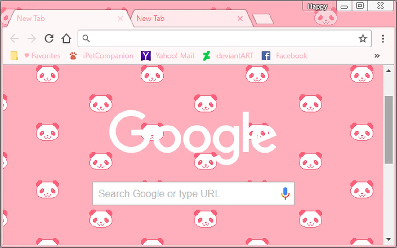 Cute Pixel Pink Panda Bears Chrome Theme