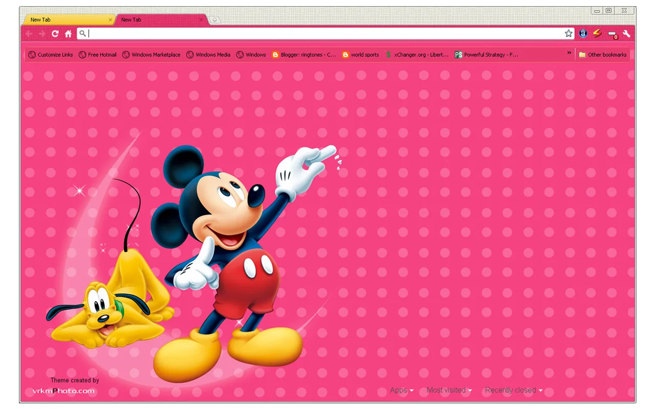 Mickey and Pluto Chrome Theme