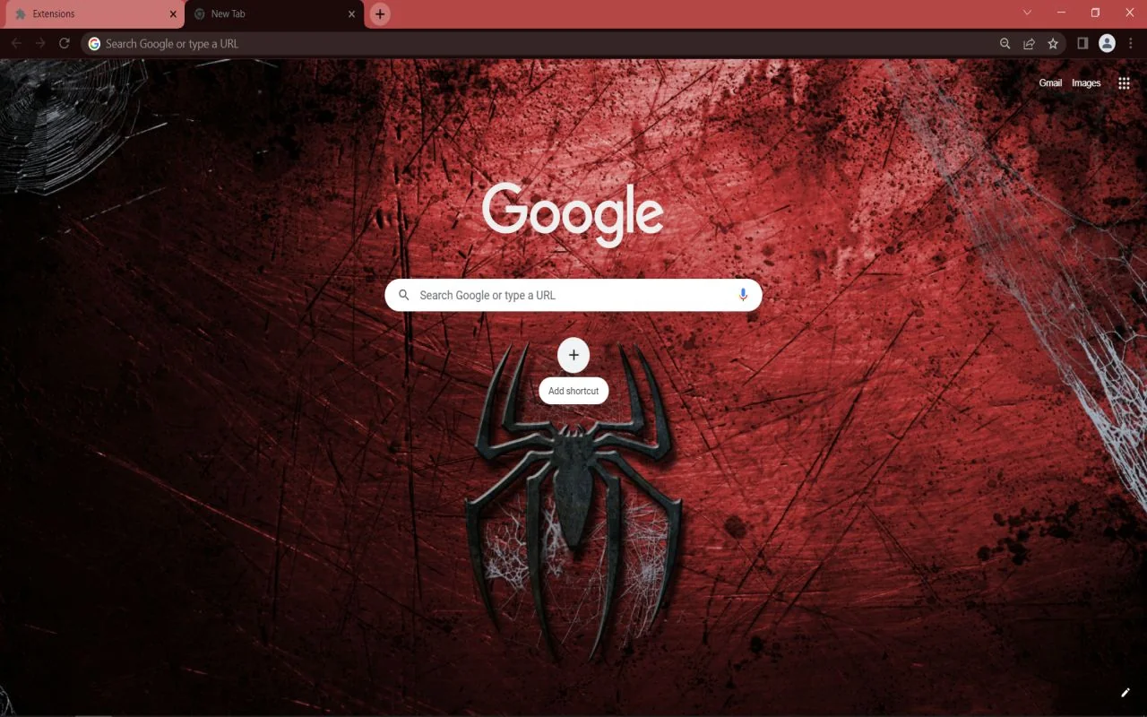Spider-Man logo Chrome Theme Spider-Man logo Chrome Theme