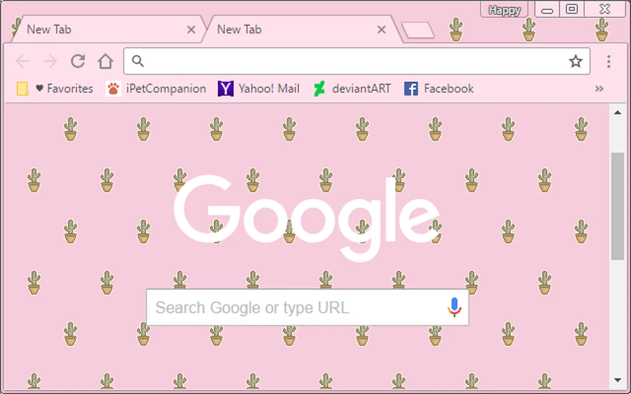 Cute Cactus Pink Theme Chrome Theme