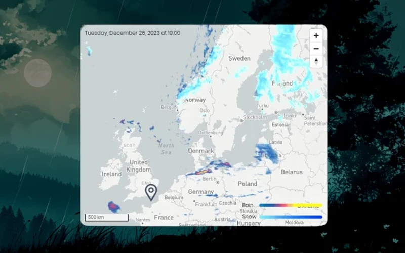 Global Weather Snap popup displaying multi-city conditions, UV index, air quality, and atmospheric pressure