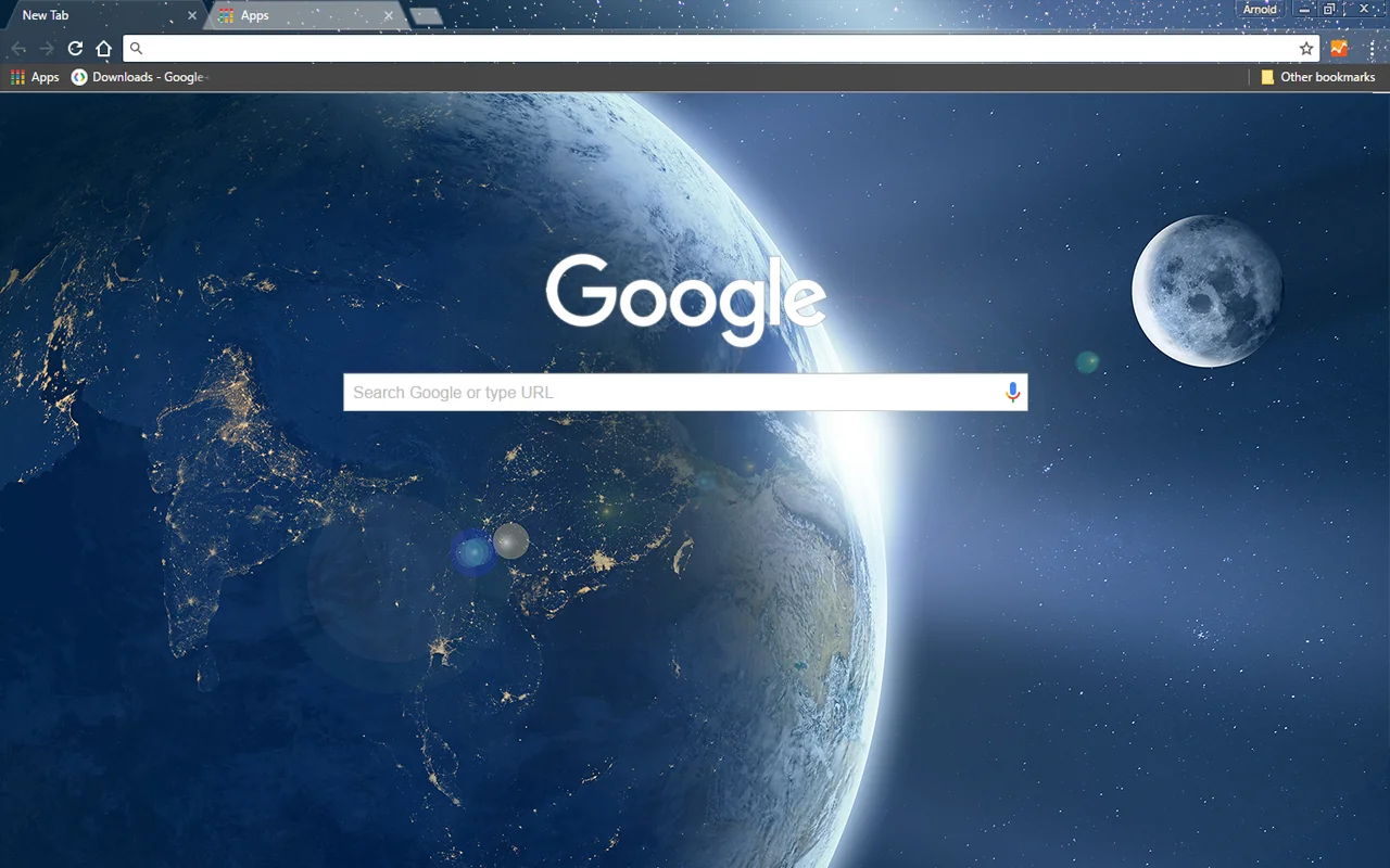 Earth From Space Chrome Theme Earth From Space Chrome Theme