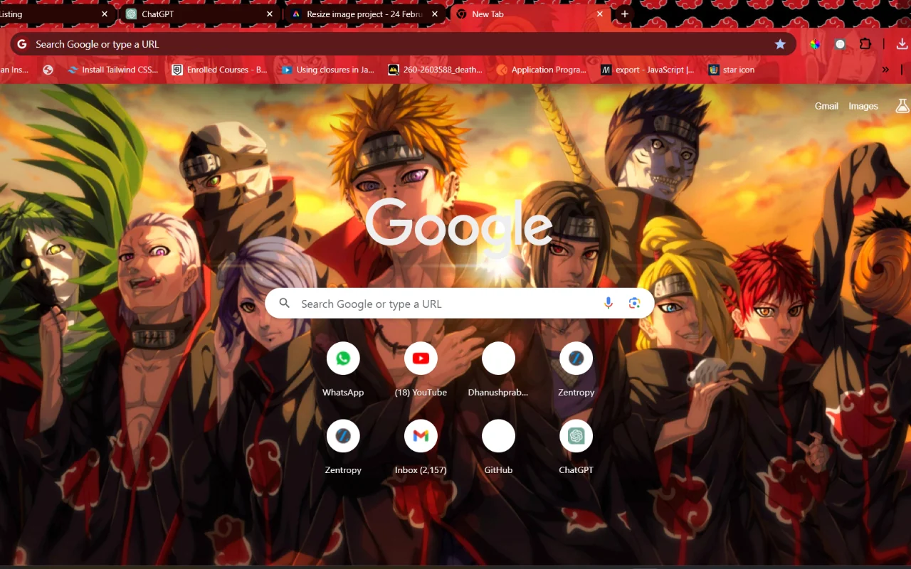 Naruto Akatsuki Theme Chrome Theme