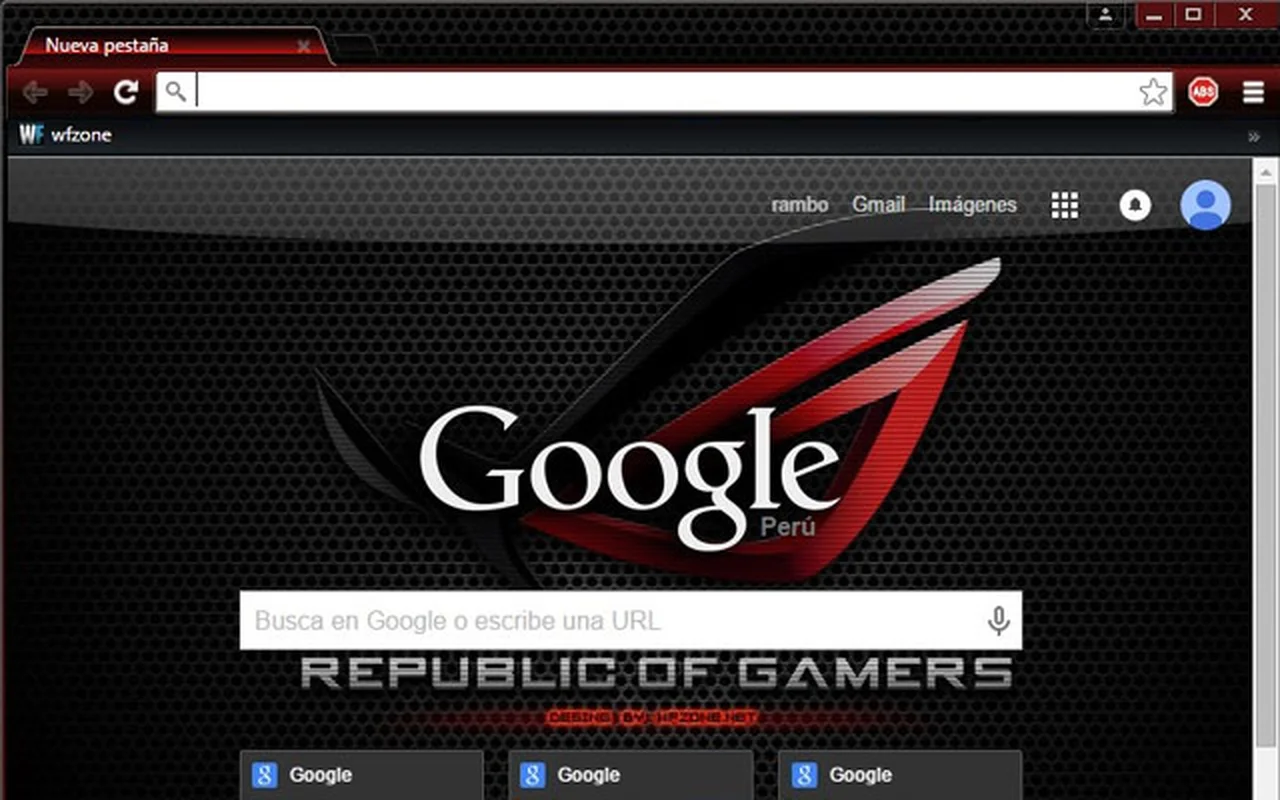 WF Gamer ASUS Theme Chrome Theme