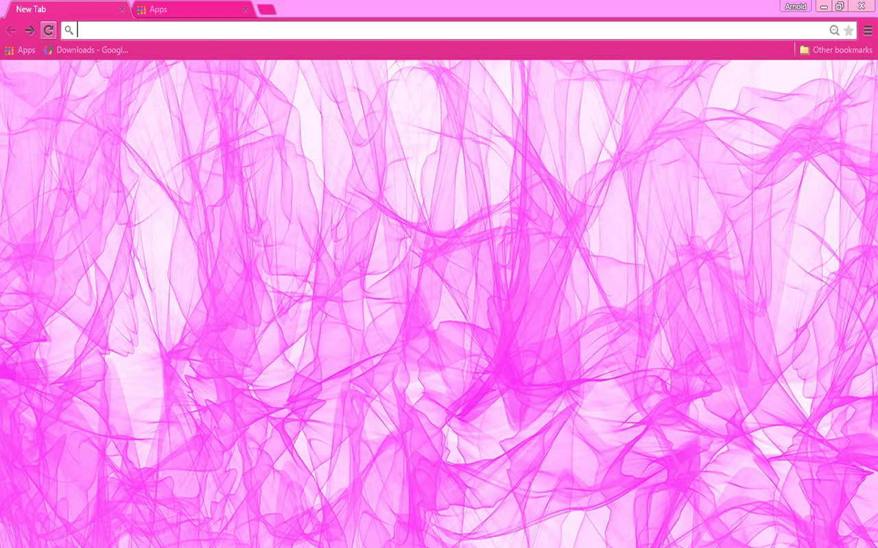 Abstract Pink Chrome theme with pink lace-like lines on white