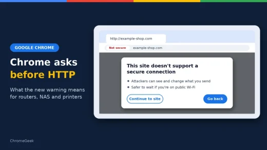 Chrome asks before loading HTTP sites, ChromeGeek news cover