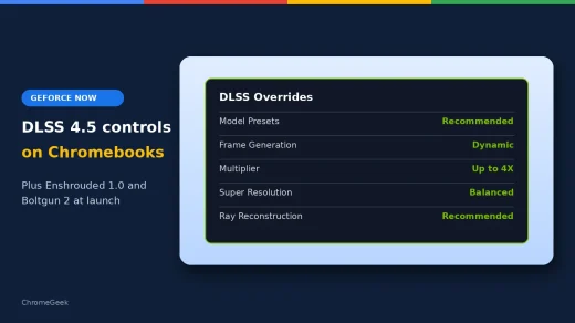 DLSS 4.5 controls arrive in GeForce NOW on Chromebooks