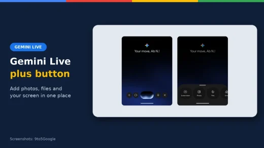 Gemini Live plus button and plus menu on Android, ChromeGeek news cover