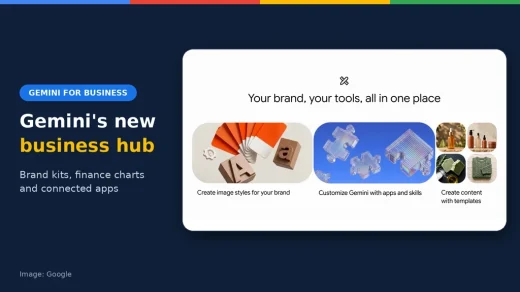 Gemini's new small business hub with brand styles, connected apps and content templates