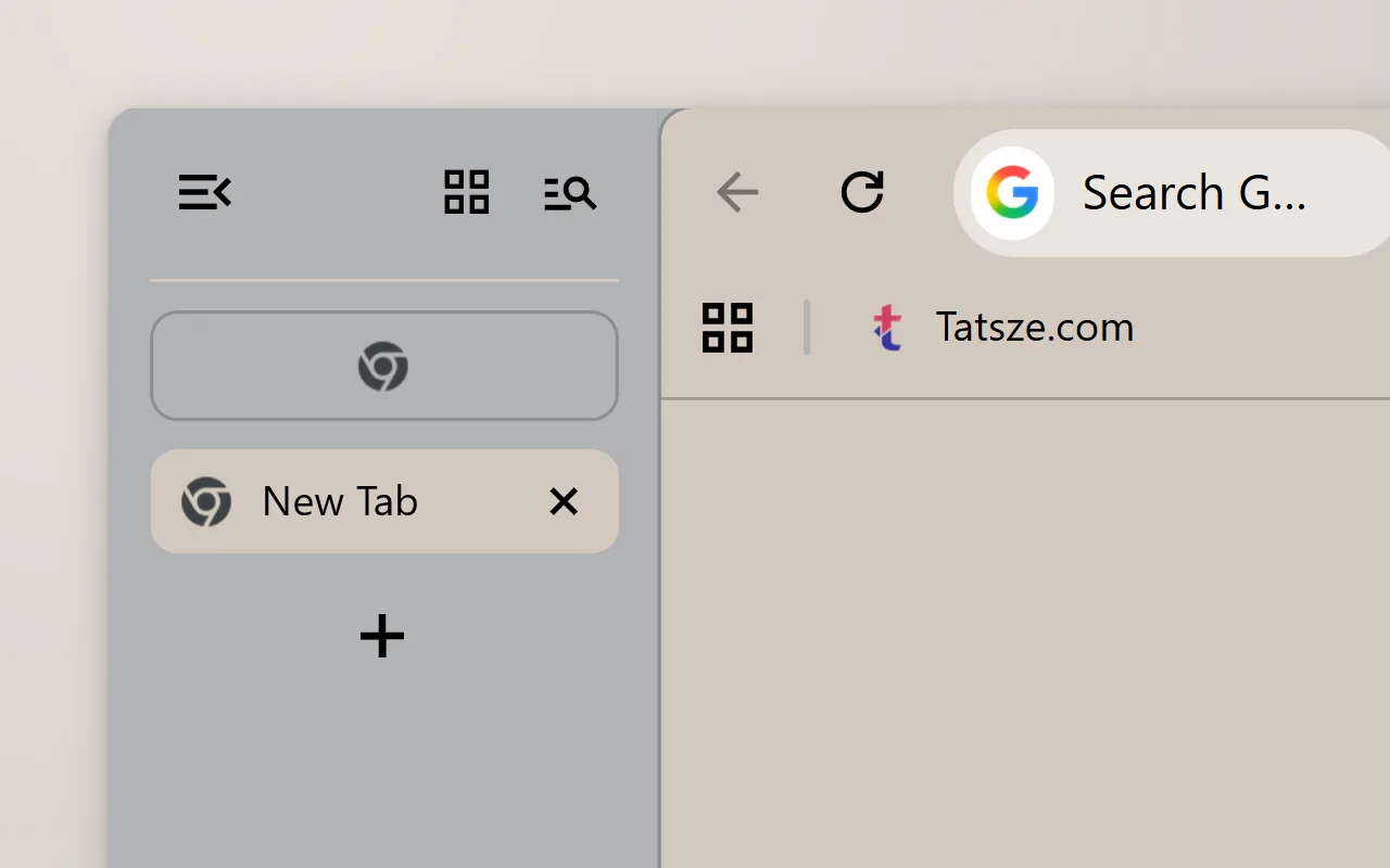 Flat taupe minimal Chrome theme frame