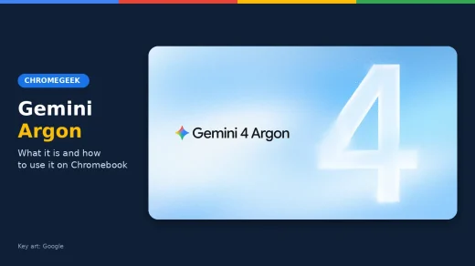 Gemini 4 Argon key art from Google on a ChromeGeek navy banner