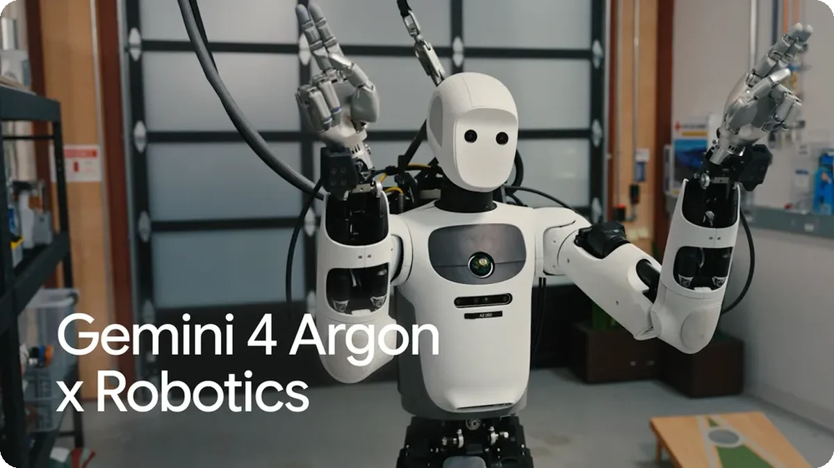 Apptronik Apollo humanoid robot in a Google demo of Gemini 4 Argon