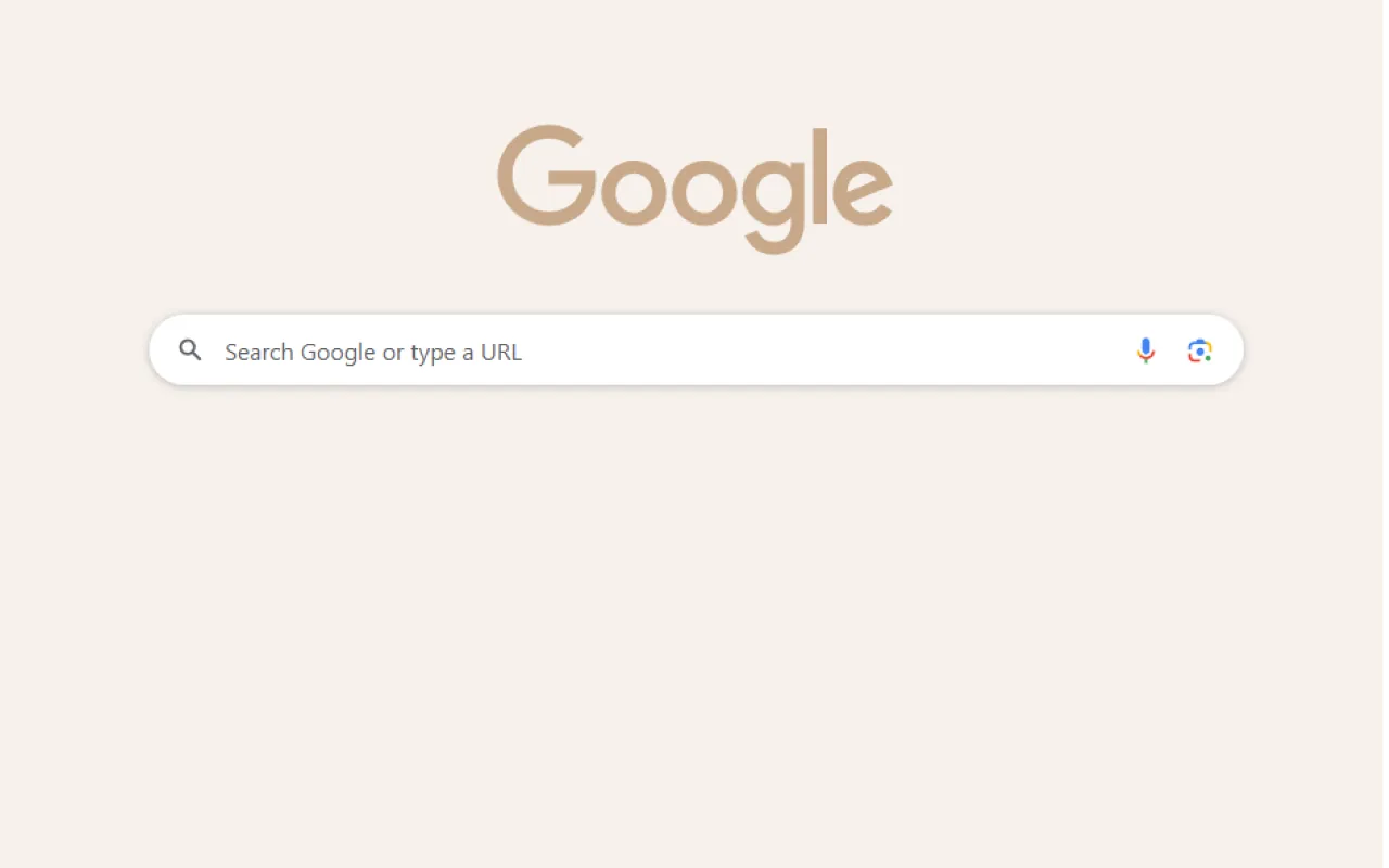 Warm cream minimal Chrome theme with almost no imagery