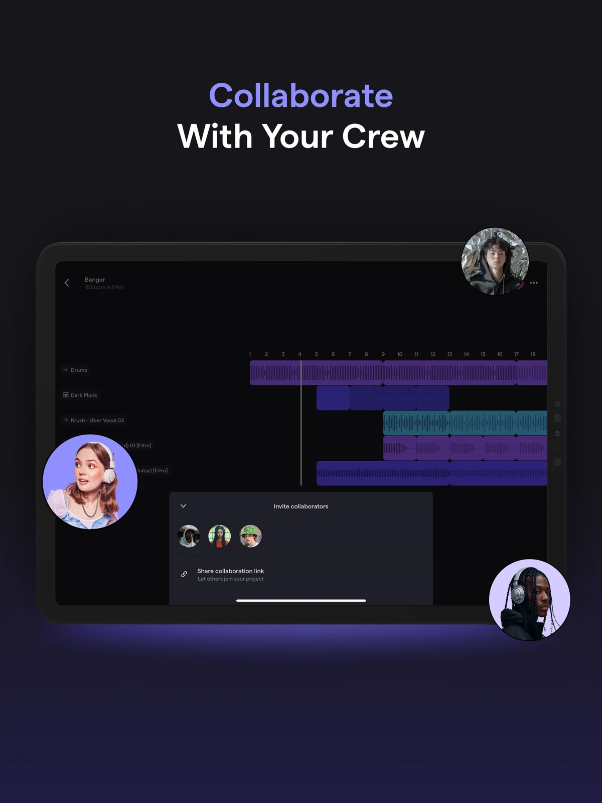 Official Soundtrap real-time collaboration interface and in-studio group chat